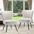 Fauteuils d'appoint sans accoudoirs (lot de 2), Fauteuils d'appoint modernes pour salon et chambre