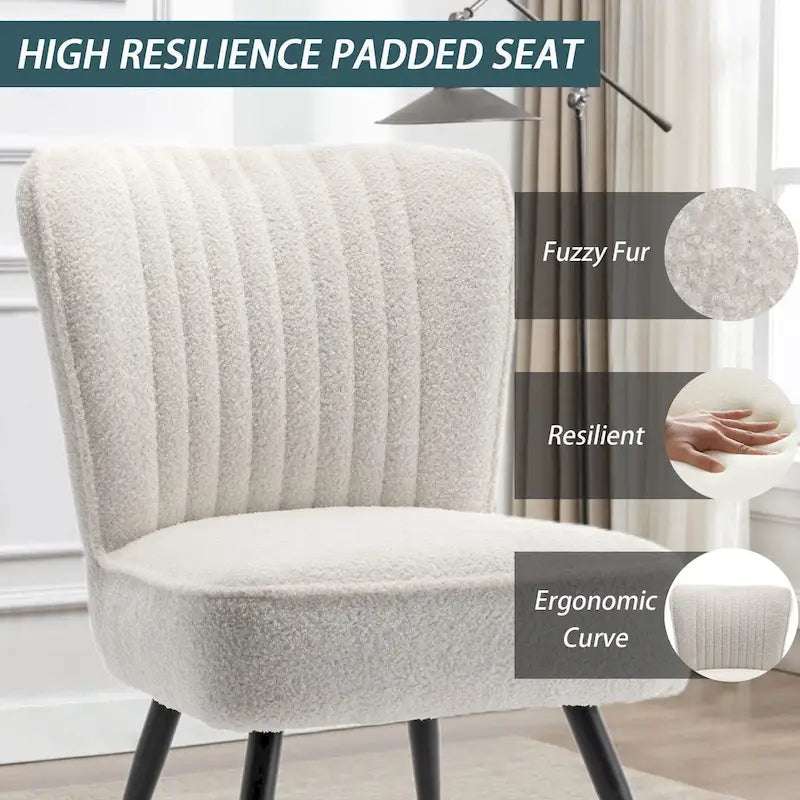 Fauteuils d'appoint sans accoudoirs (lot de 2), Fauteuils d'appoint modernes pour salon et chambre