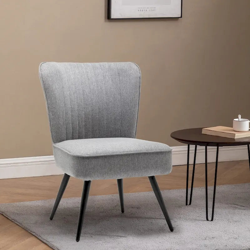 Fauteuils d'appoint sans accoudoirs (lot de 2), Fauteuils d'appoint modernes pour salon et chambre