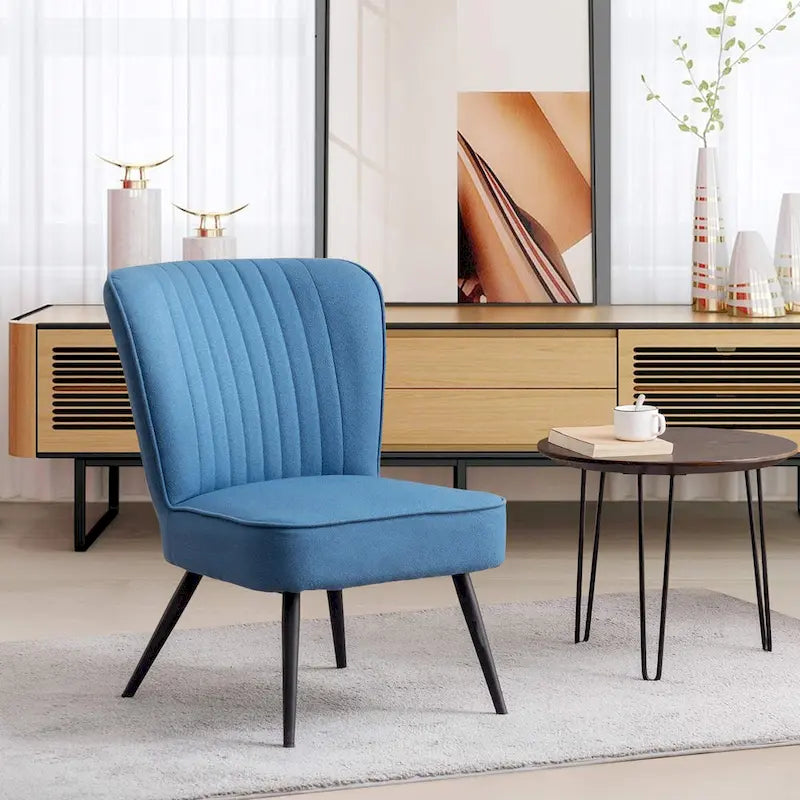 Fauteuils d'appoint sans accoudoirs (lot de 2), Fauteuils d'appoint modernes pour salon et chambre
