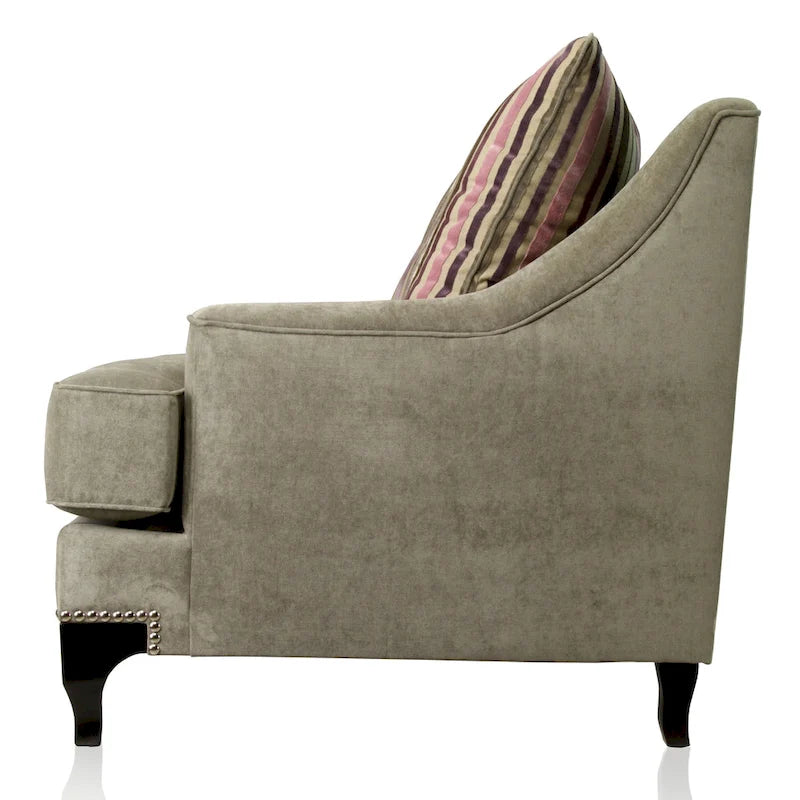 Causeuse Gisc contemporaine en tissu rembourré avec clous