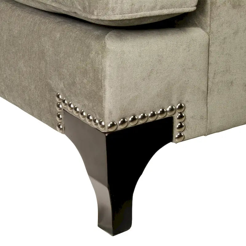 Causeuse Gisc contemporaine en tissu rembourré avec clous