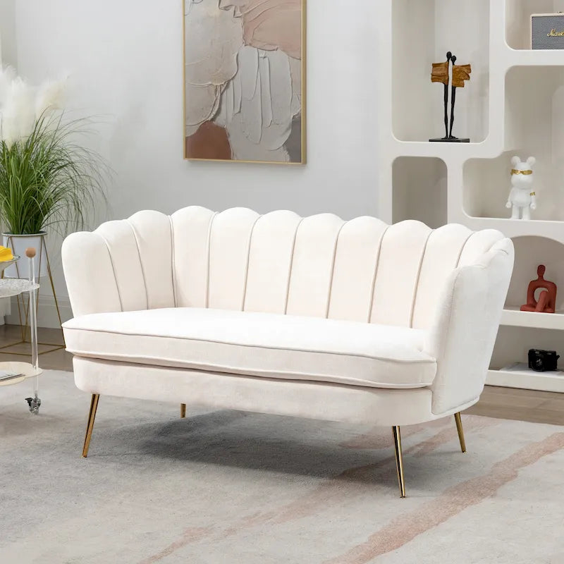 Causeuse rembourrée de style moderne du milieu du siècle, 59 W