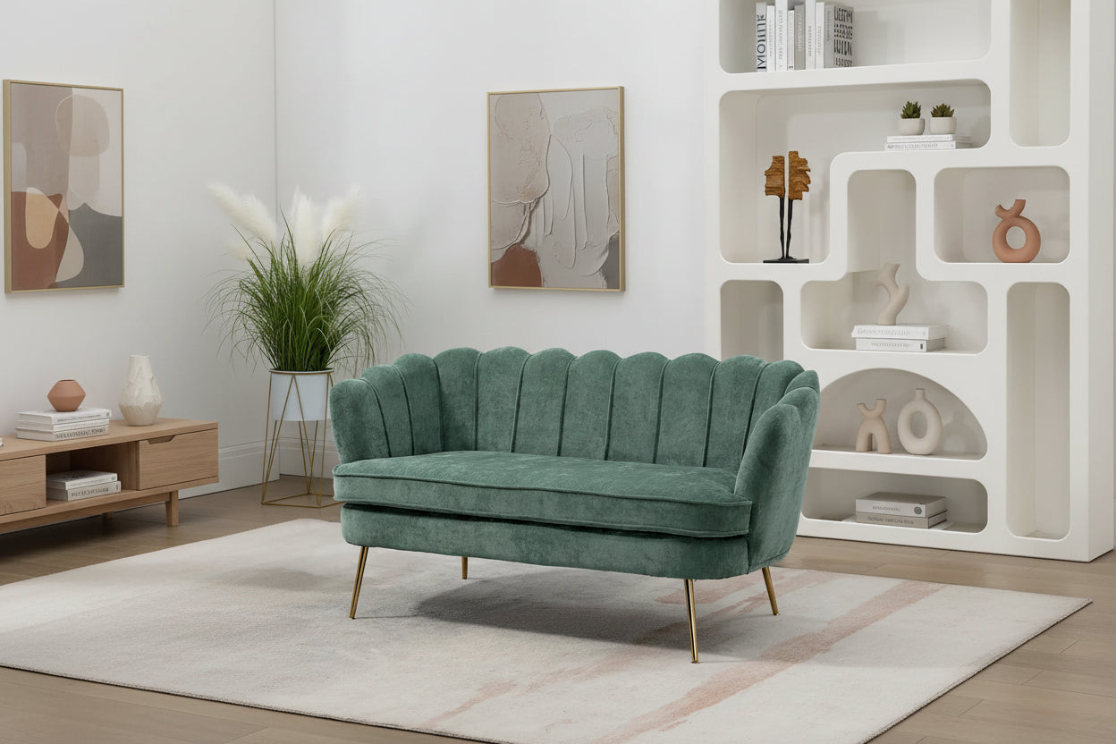 Causeuse rembourrée de style moderne du milieu du siècle, 59 W