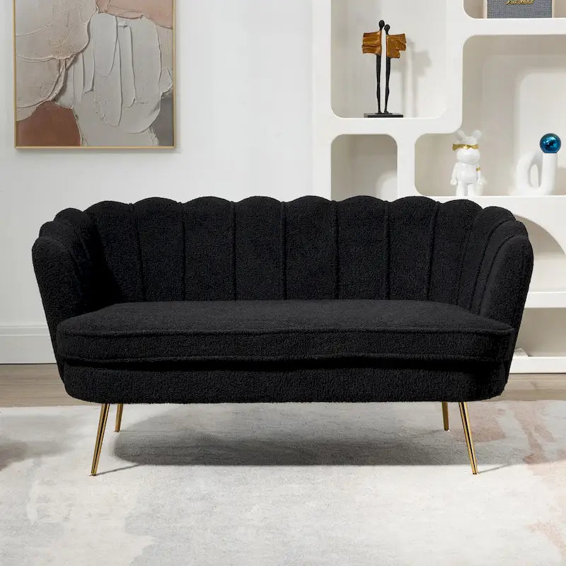 Causeuse rembourrée de style moderne du milieu du siècle, 59 W