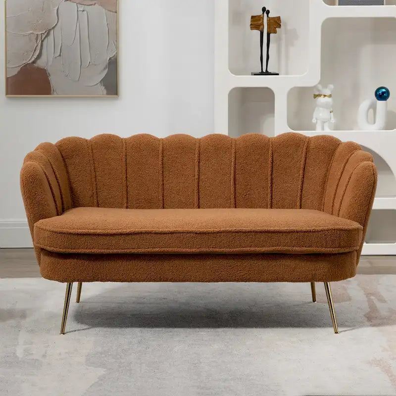 Causeuse rembourrée de style moderne du milieu du siècle, 59 W