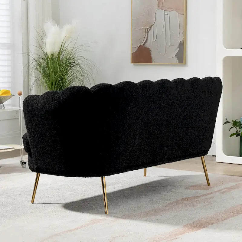 Causeuse rembourrée de style moderne du milieu du siècle, 59 W