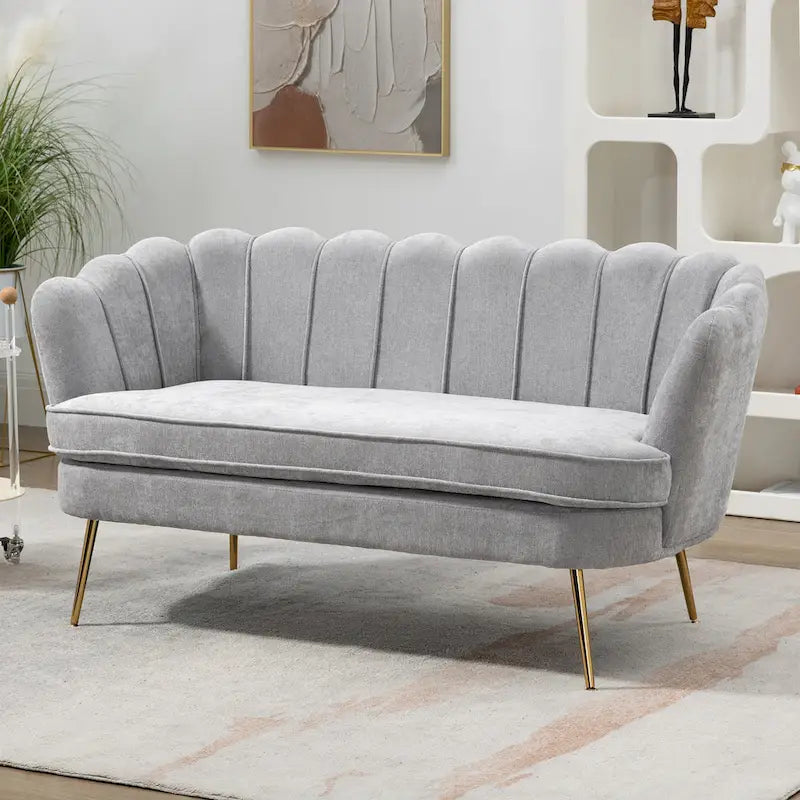 Causeuse rembourrée de style moderne du milieu du siècle, 59 W