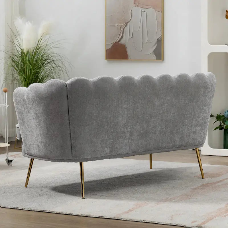 Causeuse rembourrée de style moderne du milieu du siècle, 59 W
