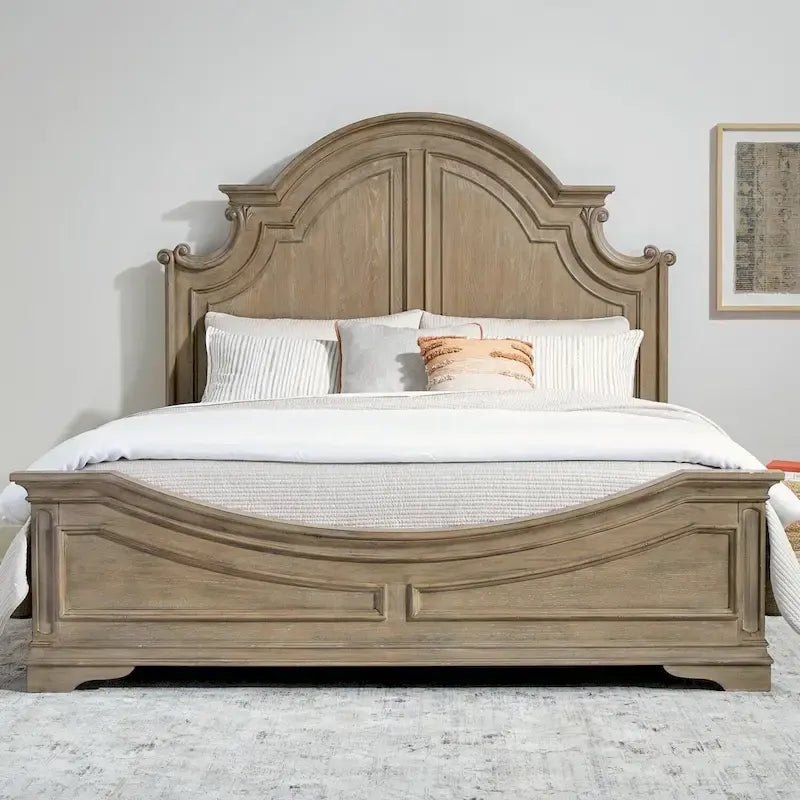Lit à panneau, commode avec miroir et table de nuit