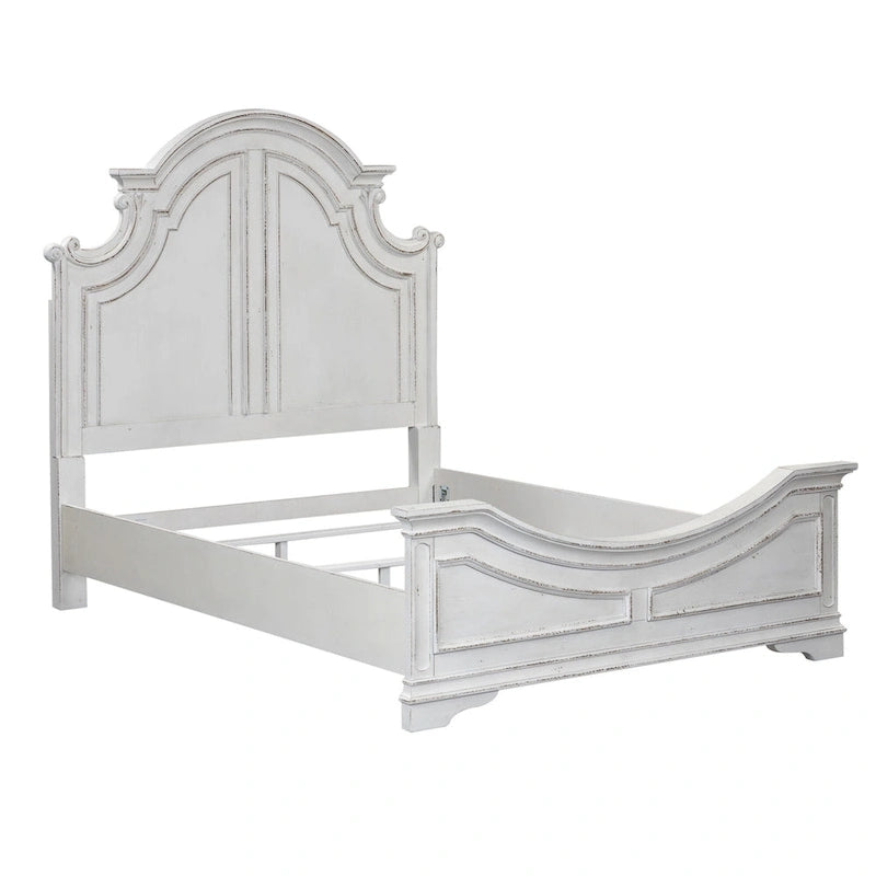 Lit à panneau, commode avec miroir et table de nuit