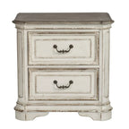 Lit à panneau, commode avec miroir et table de nuit