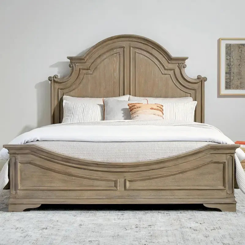 Lit à panneau, commode avec miroir et table de nuit