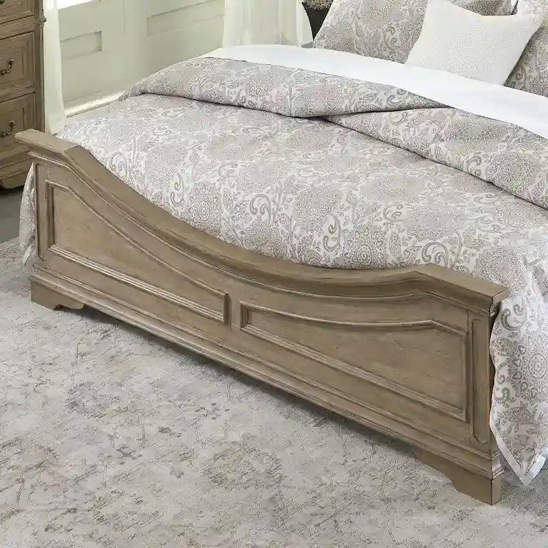 Lit à panneau, commode avec miroir et table de nuit