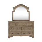 Lit à panneau, commode avec miroir et table de nuit