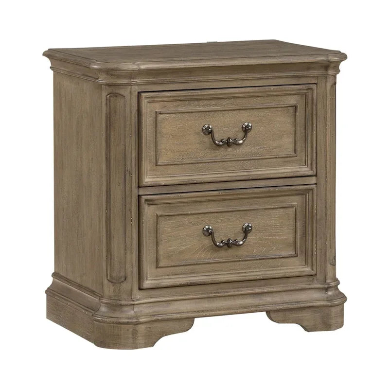 Lit à panneau, commode avec miroir et table de nuit