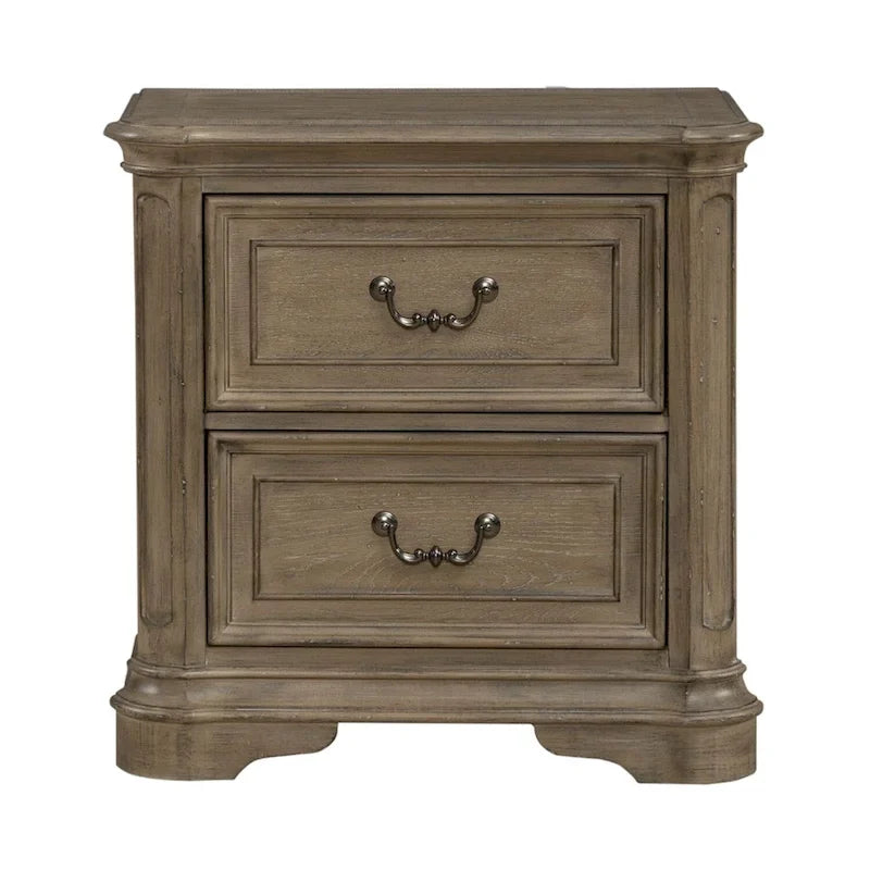 Lit à panneau, commode avec miroir et table de nuit