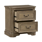 Lit à panneau, commode avec miroir et table de nuit
