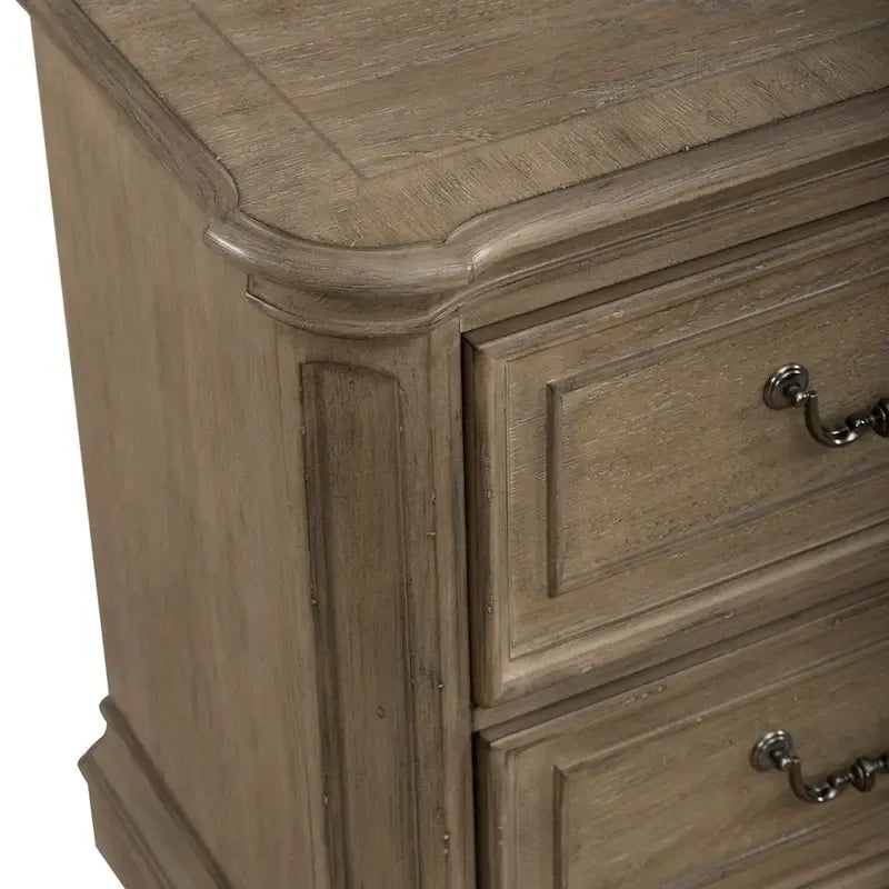 Lit à panneau, commode avec miroir et table de nuit