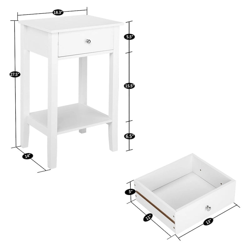 Table de chevet moderne et simple avec tiroir