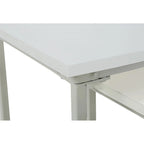 Tables gigognes blanches à roulettes, 3 pièces