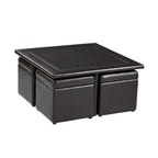 Crestfield Table Basse Marron Foncé / Pouf de Rangement