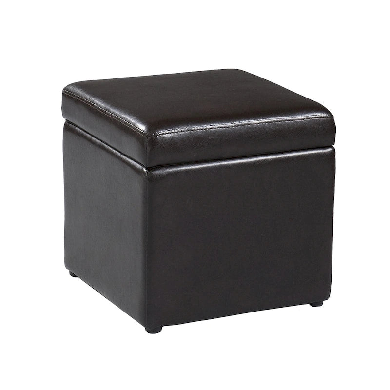 Crestfield Table Basse Marron Foncé / Pouf de Rangement