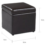 Crestfield Table Basse Marron Foncé / Pouf de Rangement