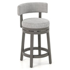 Tabouret de bar pivotant avec dossier rembourré et repose-pieds