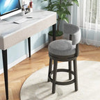 Tabouret de bar pivotant avec dossier rembourré et repose-pieds