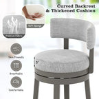 Tabouret de bar pivotant avec dossier rembourré et repose-pieds