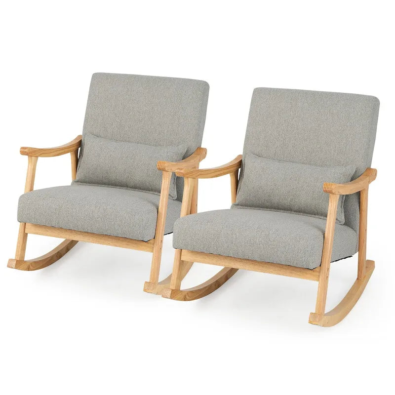 Fauteuils à bascule avec coussin (lot de 2)