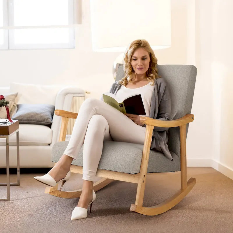 Fauteuils à bascule avec coussin (lot de 2)