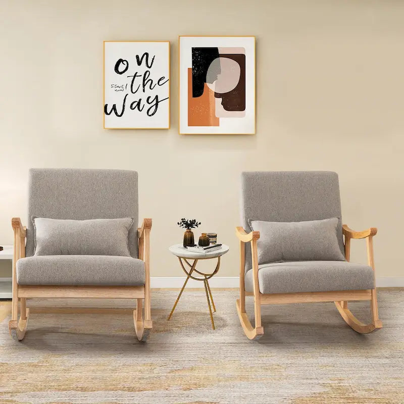 Fauteuils à bascule avec coussin (lot de 2)