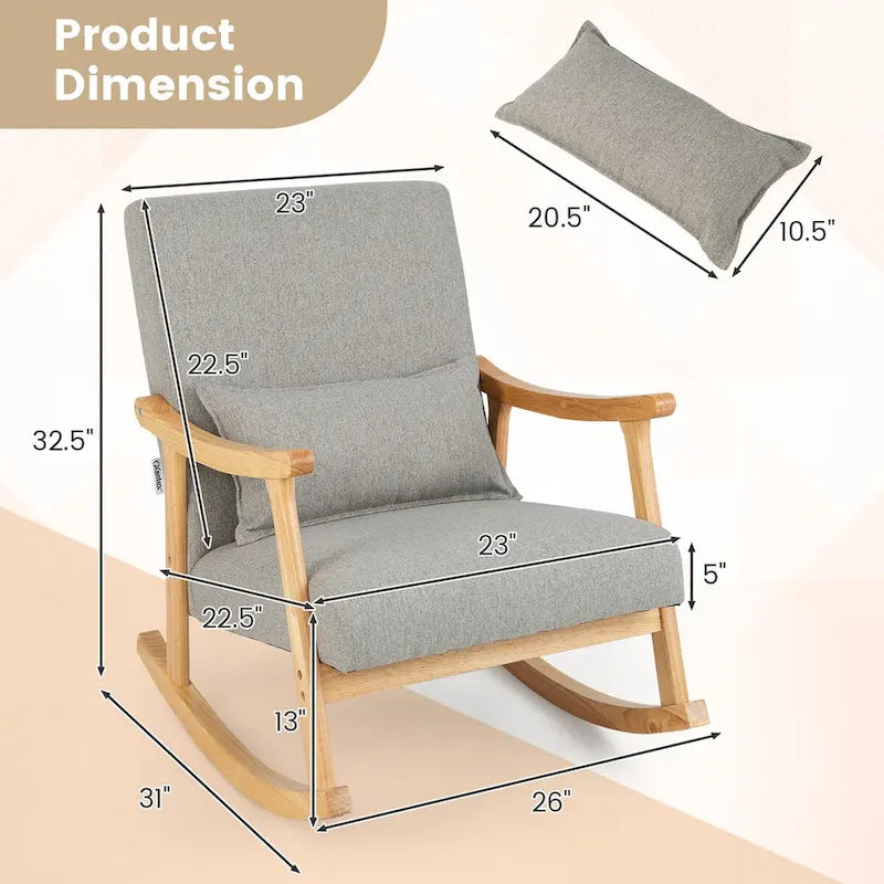 Fauteuils à bascule avec coussin (lot de 2)