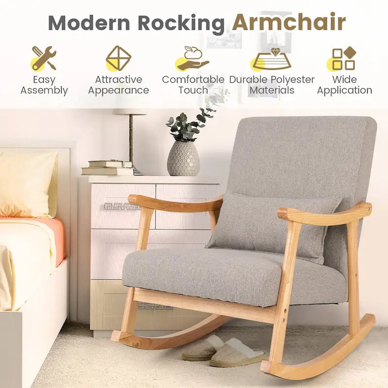 Fauteuils à bascule avec coussin (lot de 2)