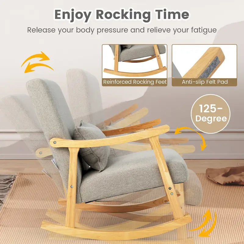 Fauteuils à bascule avec coussin (lot de 2)