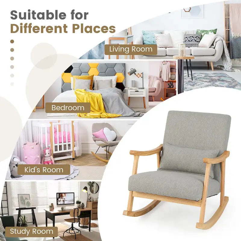 Fauteuils à bascule avec coussin (lot de 2)