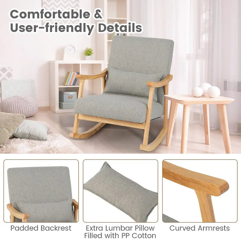 Fauteuils à bascule avec coussin (lot de 2)