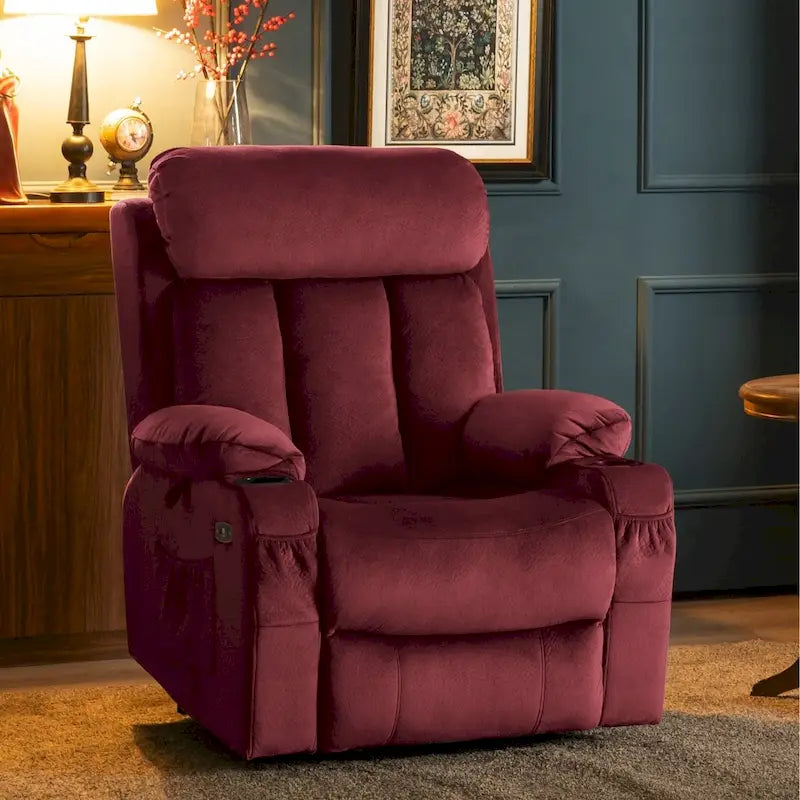 Fauteuil inclinable releveur grande taille avec repose-pieds étendu pour personnes âgées de grande taille et fortes corpulences, télécommande, porte-gobelets, tissu 7426