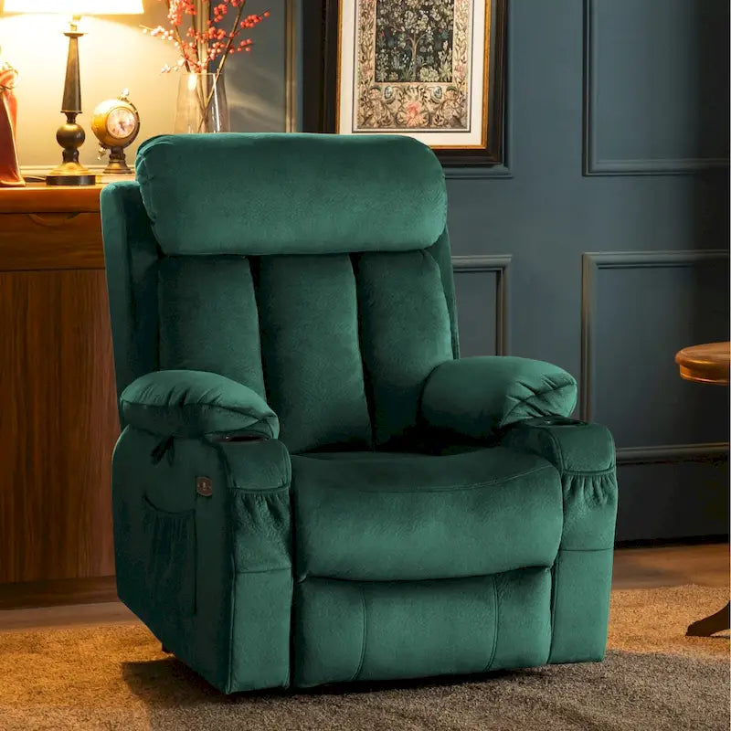 Fauteuil inclinable releveur grande taille avec repose-pieds étendu pour personnes âgées de grande taille et fortes corpulences, télécommande, porte-gobelets, tissu 7426