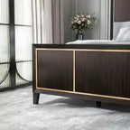 Lit Nyx Modern Espresso en panneau de bois massif