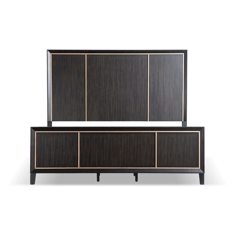 Lit Nyx Modern Espresso en panneau de bois massif