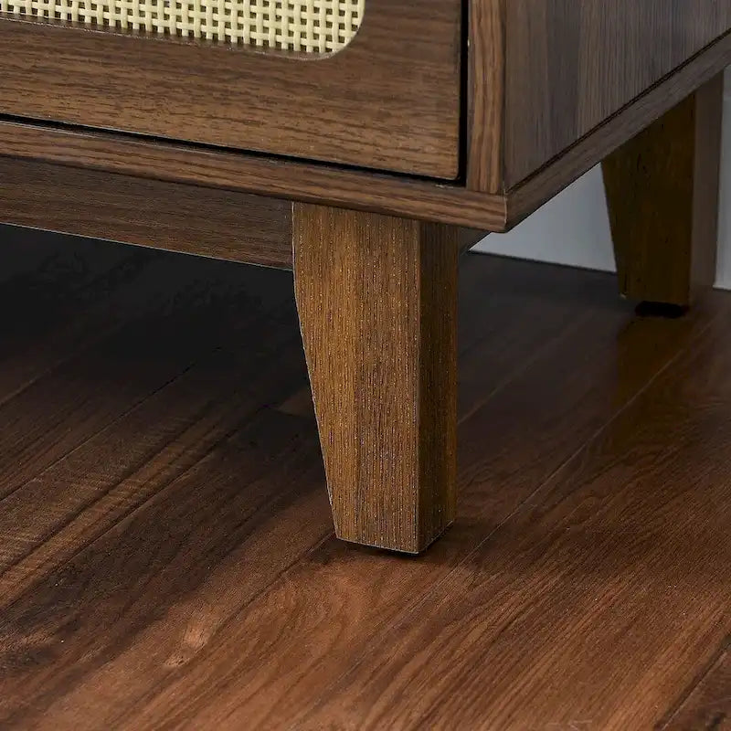 Commode moderne en rotin et bois massif avec 6 tiroirs pour chambre à coucher