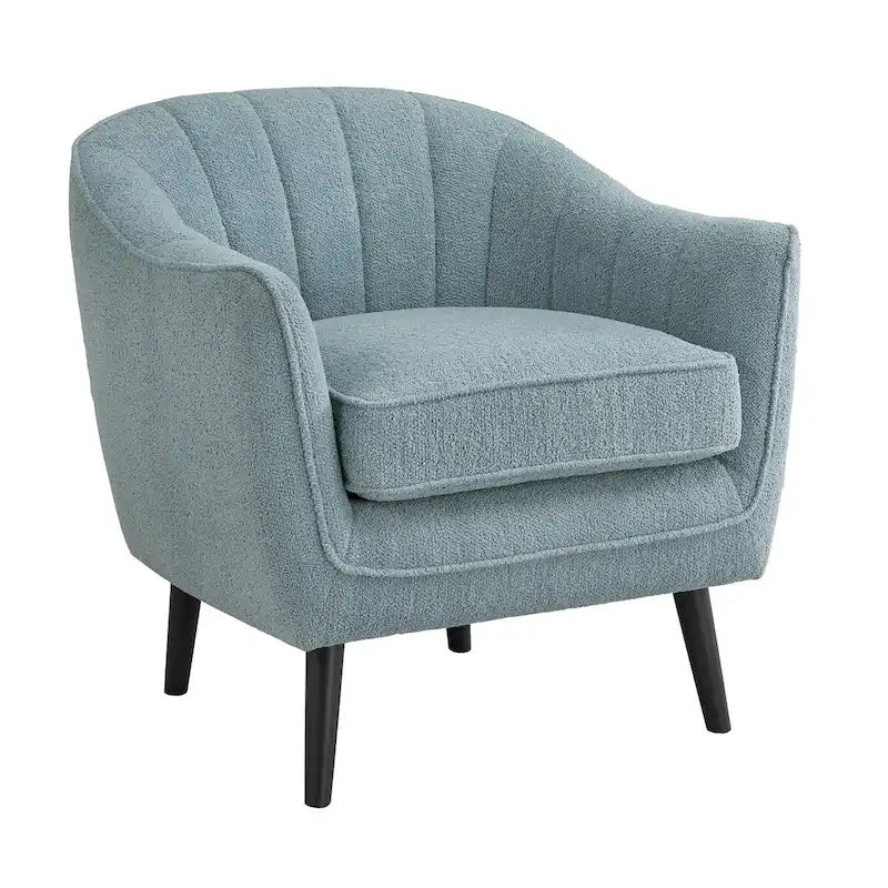 Fauteuil d'appoint capitonné à canalisations Neath Mid-Century avec housse de coussin amovible
