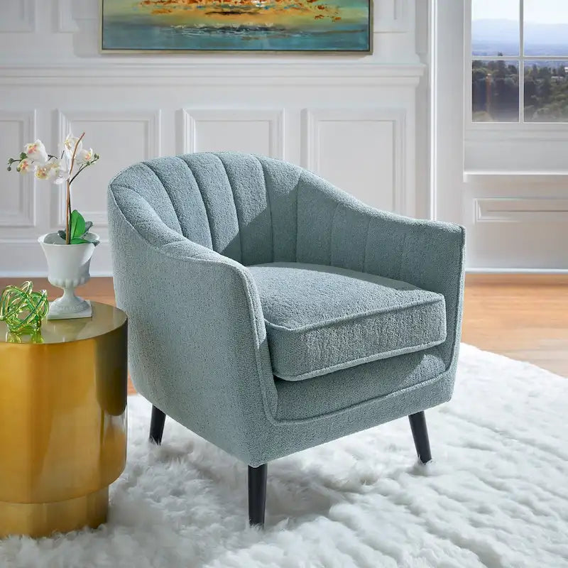 Fauteuil d'appoint capitonné Mid-Century avec housse de coussin amovible