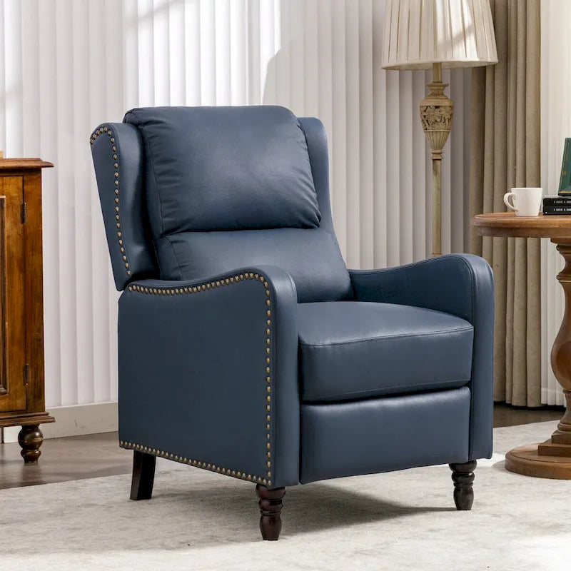 Fauteuil Inclinable en Cuir Véritable Chaises Confortables pour Salon