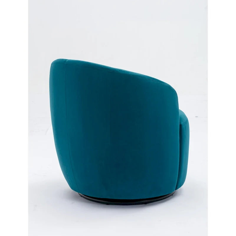 Fauteuil pivotant, Chaise de vanité ronde moderne pour salon, Fauteuil club confortable en velours, Petit canapé individuel
