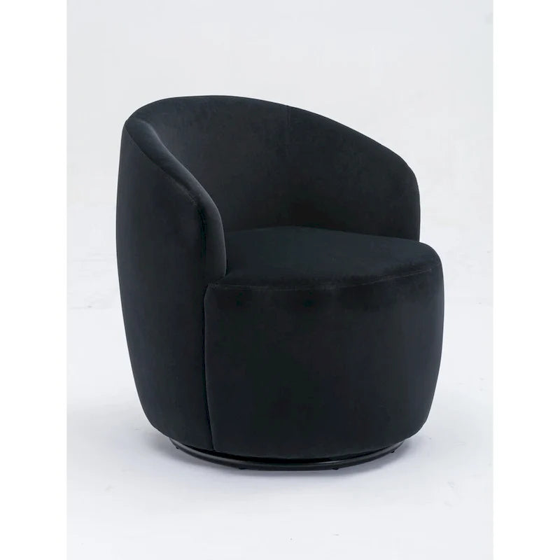 Fauteuil pivotant, Chaise de vanité ronde moderne pour salon, Fauteuil club confortable en velours, Petit canapé individuel