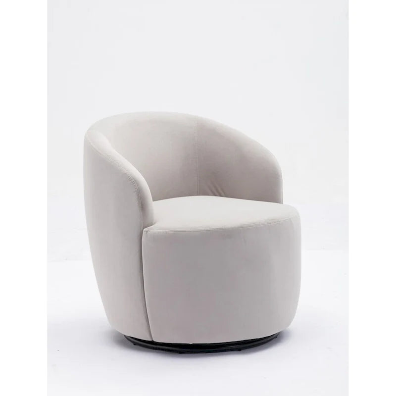 Fauteuil pivotant, Chaise de vanité ronde moderne pour salon, Fauteuil club confortable en velours, Petit canapé individuel